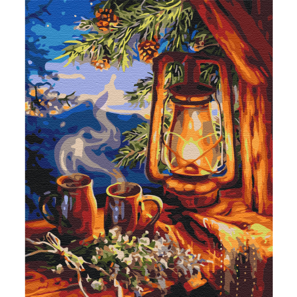 Картина по номерам Затишок, зима, Новий рік, Різдво - Казковий ліхтар