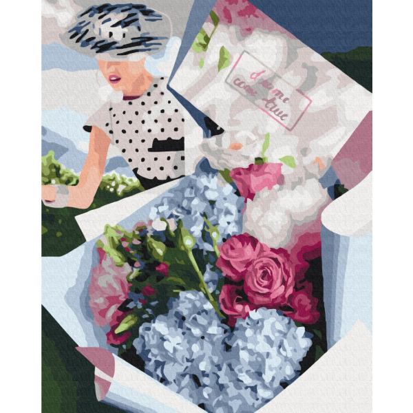 Картина по номерам Квіти - Букет для ретро леди