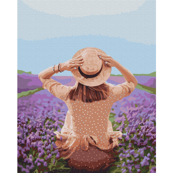 Картина по номерам Квіти - Путешественница в лавандовом поле