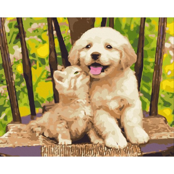 Картина по номерам Тварини, птахи та риби - Маленькие друзья