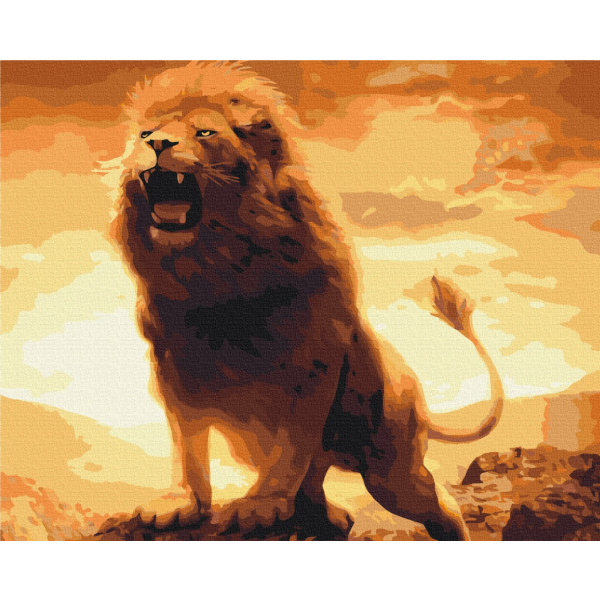 Картина по номерам Тварини, птахи та риби - Львиный рык