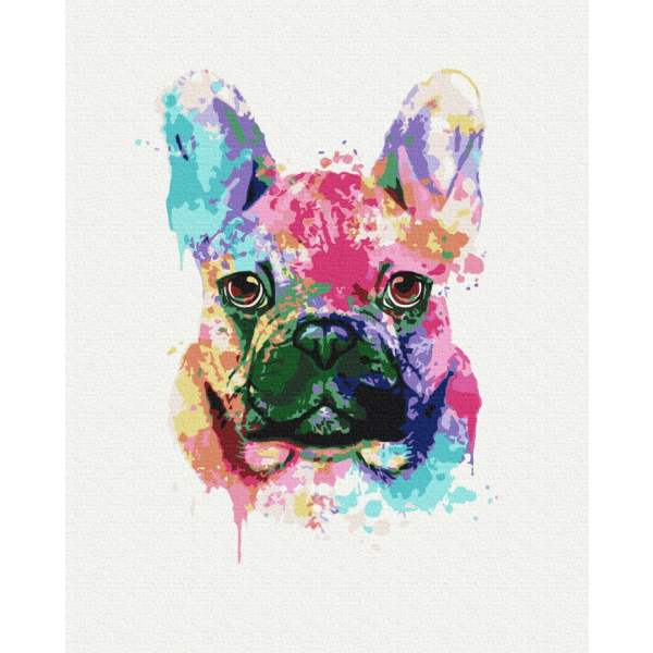 Картина по номерам Поп Арт - Красочный бульдог