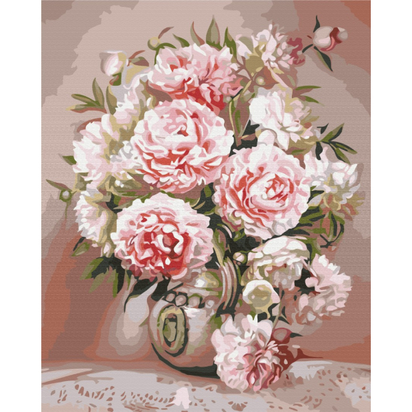 Картина по номерам Квіти - Ваза с пионами