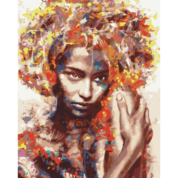 Картина по номерам Абстракції - Незнайомка в фарбах