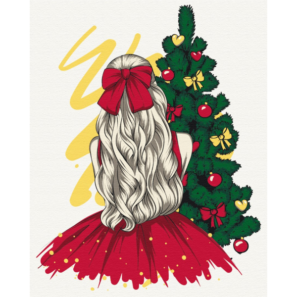 Картина по номерам Затишок, зима, Новий рік, Різдво - Новогодняя красавица