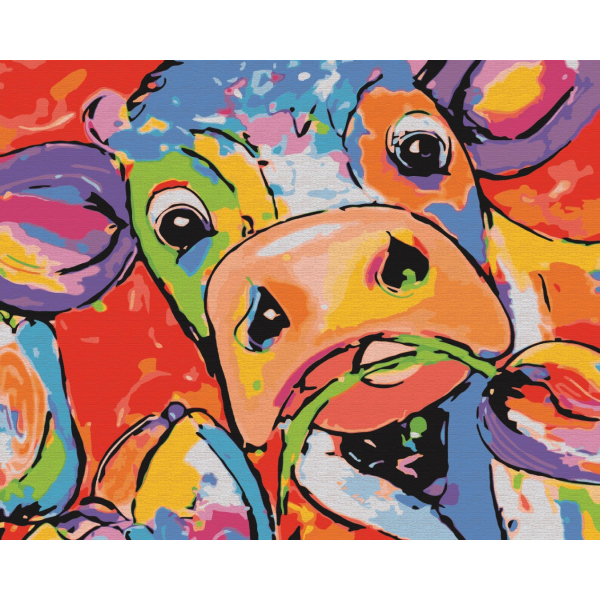 Картина по номерам Поп Арт - Яркая коровка