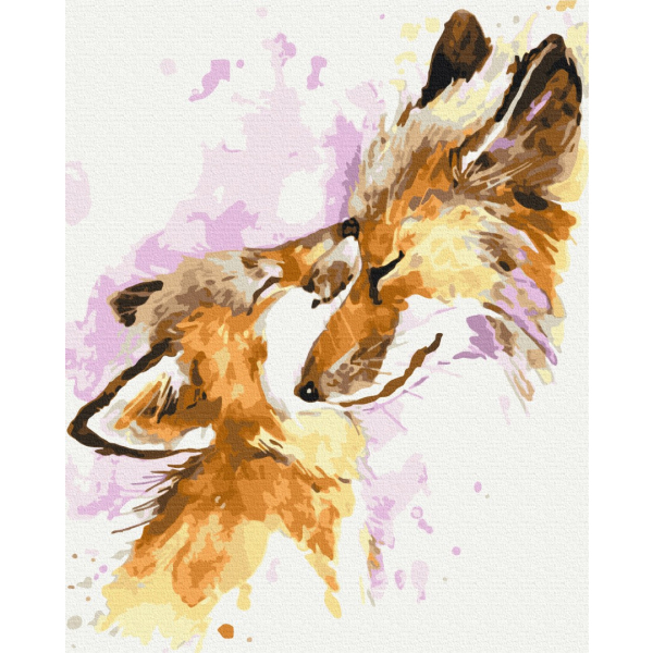 Картина по номерам Тварини, птахи та риби - Люблячі лисички