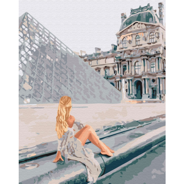 Картина по номерам Люди на картинах - Красуня біля Лувру