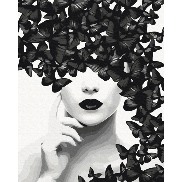 Картина по номерам Люди на картинах - Загадка бабочек