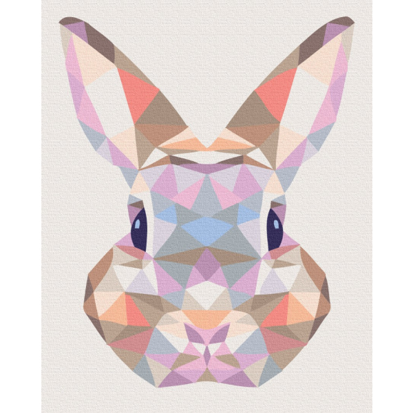 Картина по номерам Тварини, птахи та риби - Кролик в мозаїці
