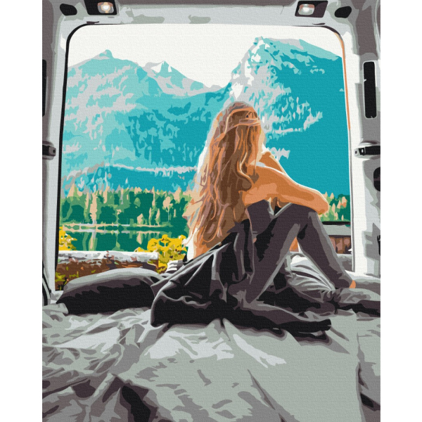 Картина по номерам Люди на картинах - Гірський ранок