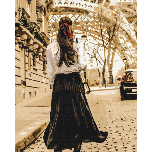 Картина по номерам Люди на картинах - Дама на улицах Парижа