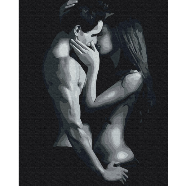 Картина по номерам Романтика - Черно-белая страсть