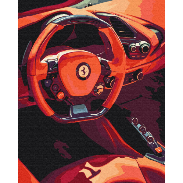 Картина по номерам Кораблі, автомобілі та літаки - За рулем Ferrari