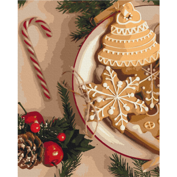 Картина по номерам Затишок, зима, Новий рік, Різдво - Бабусине печиво на Різдво