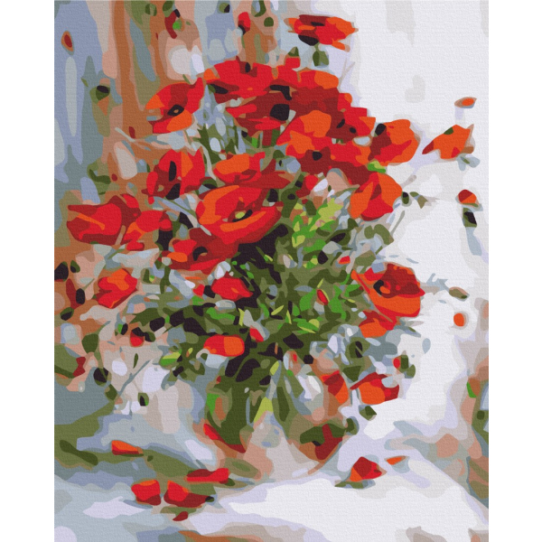Картина по номерам Квіти - Масляні маки