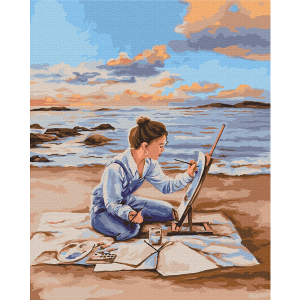 Картина по номерам Люди на картинах - Намальований захід © Mykhailyshyna Daria