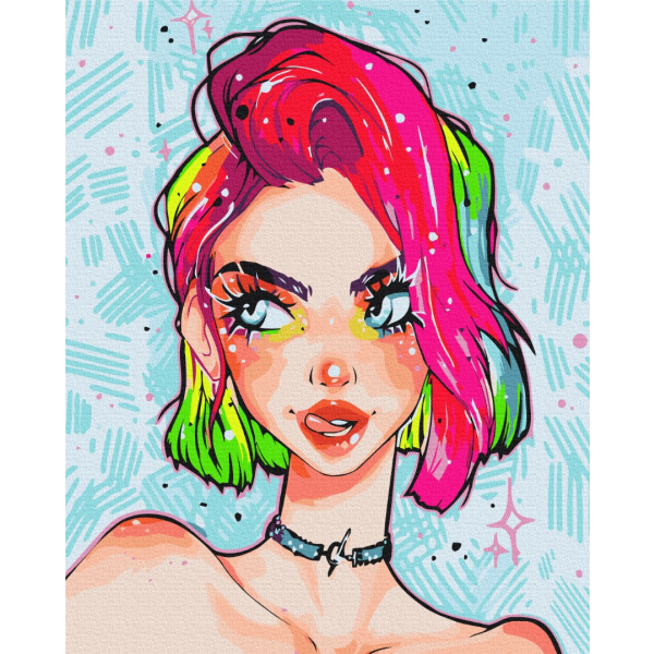 Картина по номерам Люди на картинах - Lady grunge @nila_art_art