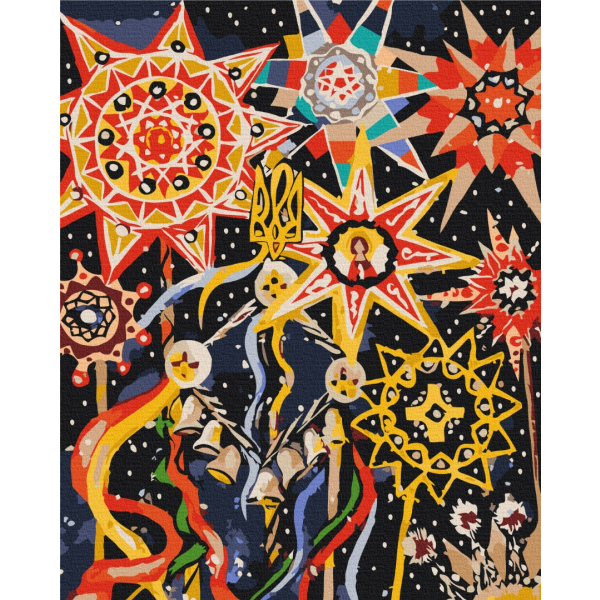 Картина по номерам Затишок, зима, Новий рік, Різдво - Різдвяна зірка © Каріна Зіміна