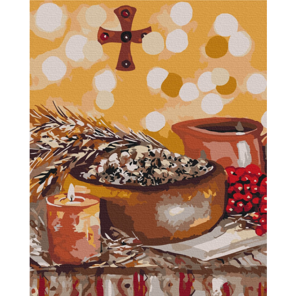 Картина по номерам Затишок, зима, Новий рік, Різдво - Різдвяна кутя © Каріна Зіміна