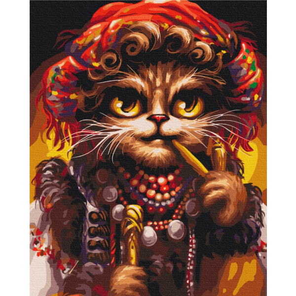 Картина по номерам Тварини, птахи та риби - Киця Гуцулка ©Маріанна Пащук