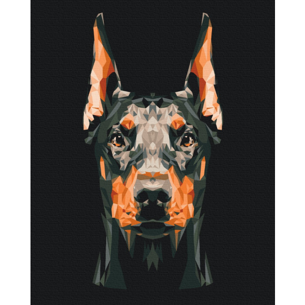 Картина по номерам Тварини, птахи та риби - Доберман