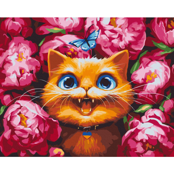 Картина по номерам Тварини, птахи та риби - Мур в піонах ©Маріанна Пащук