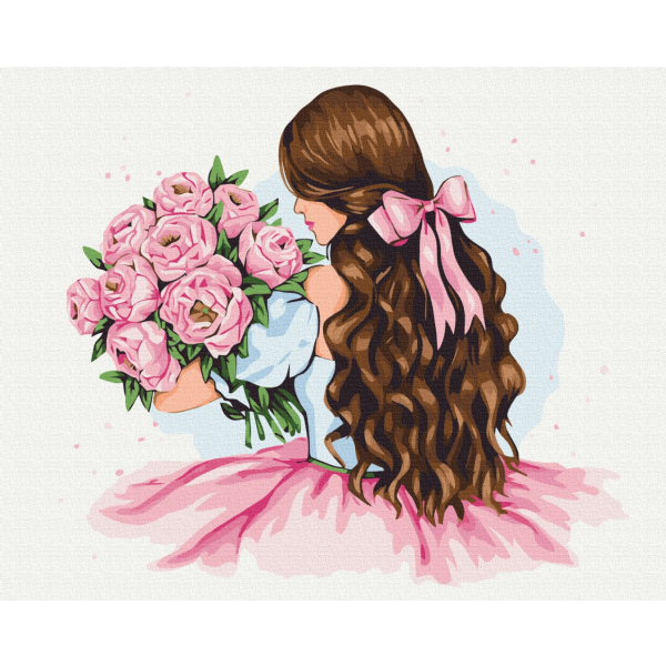 Картина по номерам Люди на картинах - Півонії в подарунок © Alla Berezovska