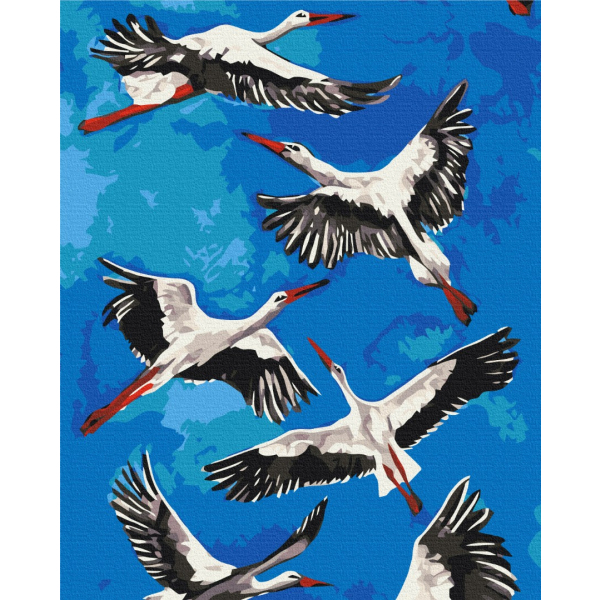Картина по номерам Тварини, птахи та риби - Лелеки © Каріна Зіміна