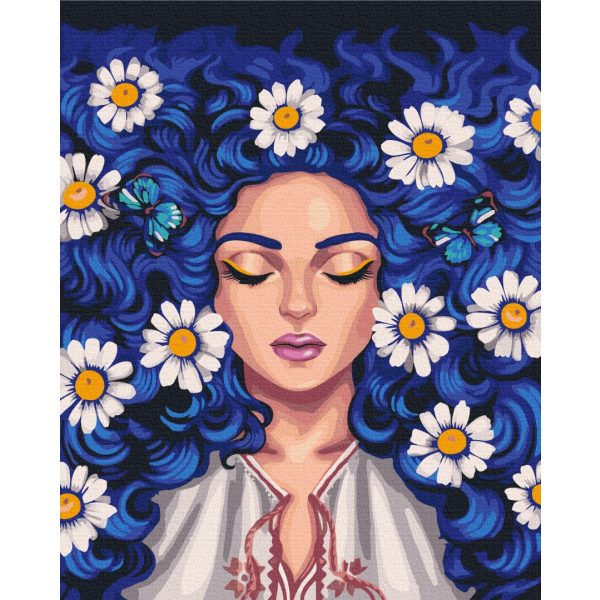 Картина по номерам Люди на картинах - Ромашки у волоссі © Поліна Скурихіна