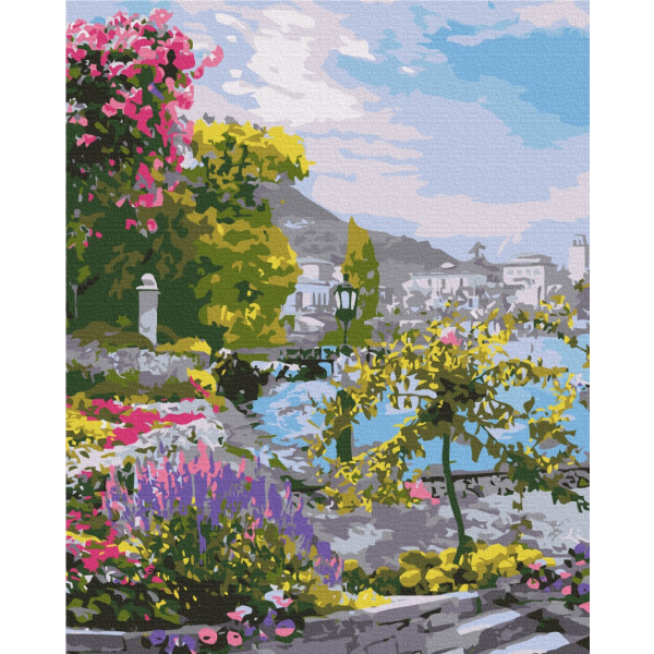 Картина по номерам Города - Старовинний сад біля моря 1