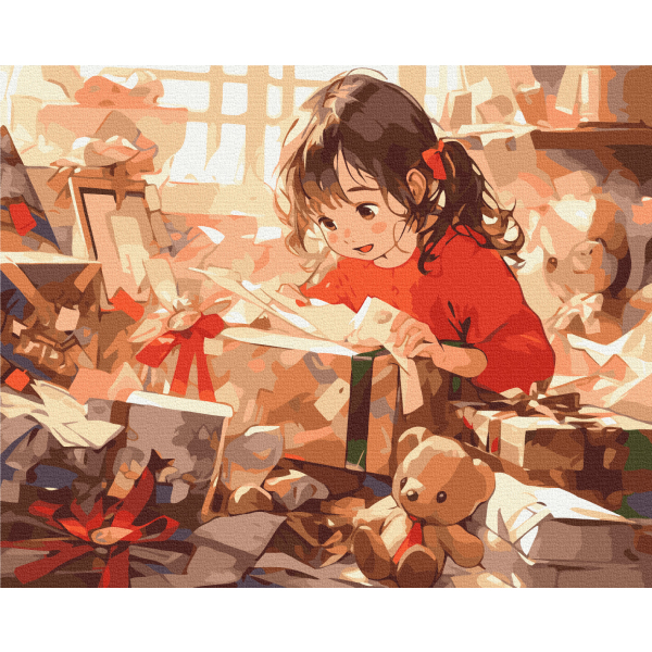Картина по номерам Затишок, зима, Новий рік, Різдво - Подарунки на Різдво