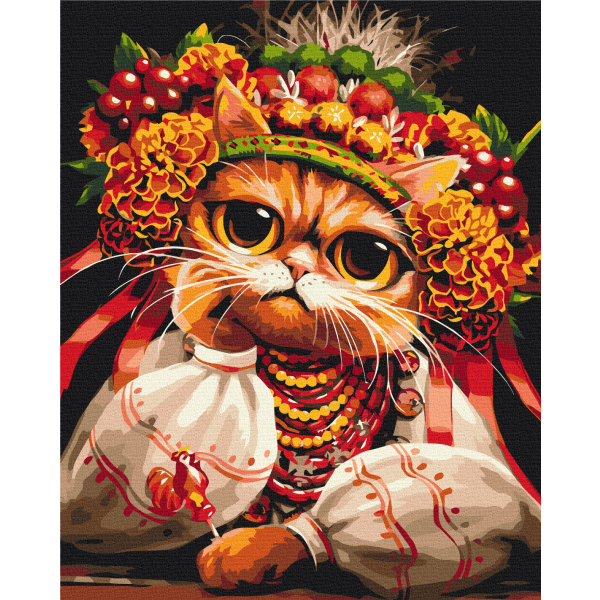 Картина по номерам Тварини, птахи та риби - Кошка Грустняшка © Марианна Пащук