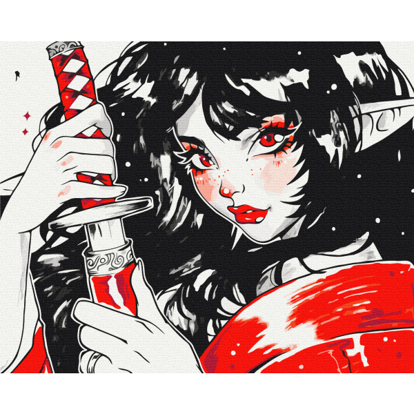Картина по номерам Люди на картинах - Червона катана @ nila_art_art
