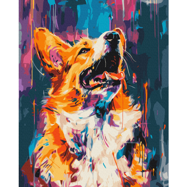 Картина по номерам Тварини, птахи та риби - Разноцветный корги