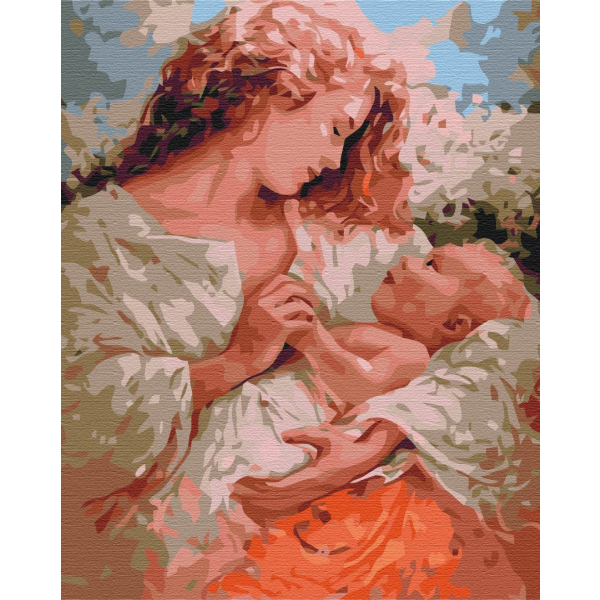 Картина по номерам Люди на картинах - Mom and baby