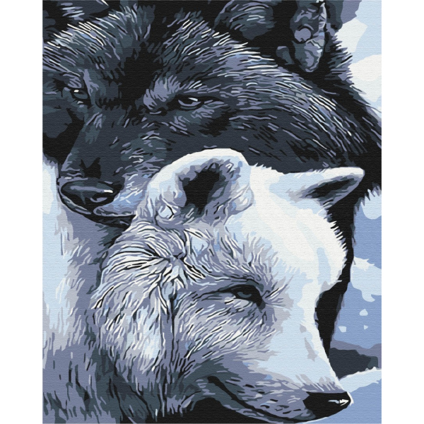 Картина по номерам Тварини, птахи та риби - Вовки добра та темряви