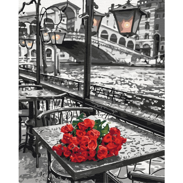 Картина по номерам Квіти - Троянди під дощем