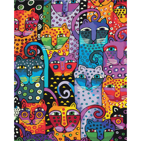Картина по номерам Тварини, птахи та риби - Цветные коты