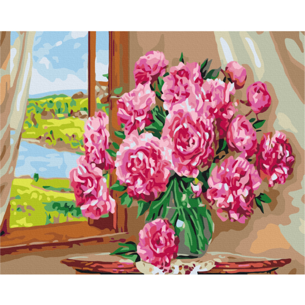 Картина по номерам Квіти - Яркие пионы