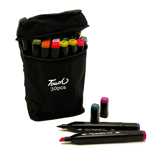 Перманентнi маркери - Набір перманентних двосторонніх маркерів на спиртовій основі (30 шт)