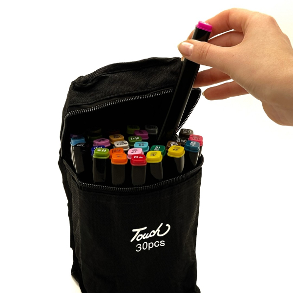 Перманентнi маркери - Набір перманентних двосторонніх маркерів на спиртовій основі (30 шт)