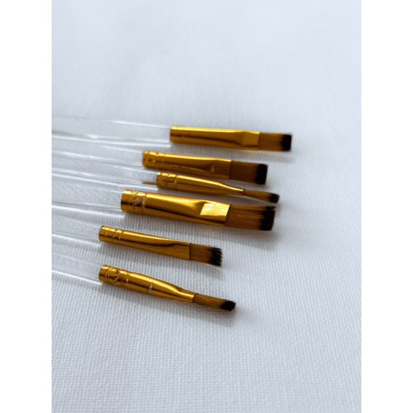 Пензлі для малювання (281) - Набір професійних нейлонових пензликів 6 шт (прозорі)