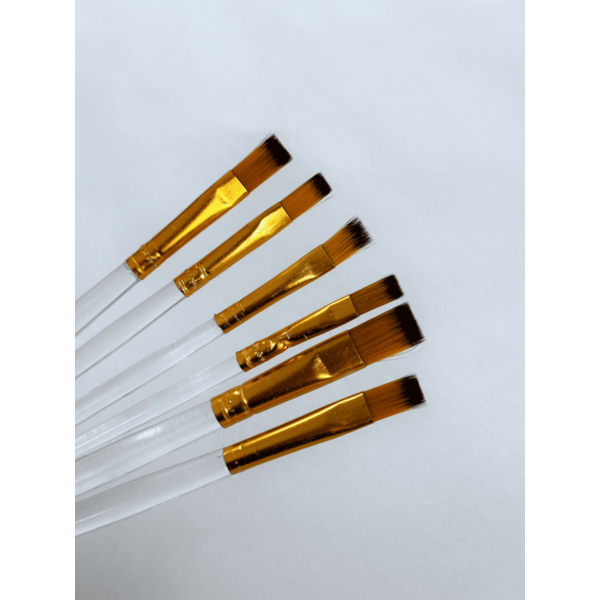 Пензлі для малювання (281) - Набір професійних нейлонових пензликів 6 шт (прозорі)