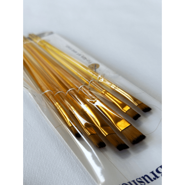 Пензлі для малювання (281) - Набор профессиональных нейлоновых кисточек 6 шт (оранжевые)