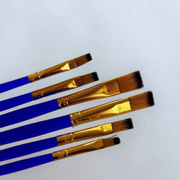 Набор профессиональных нейлоновых кисточек 6 шт (синие)