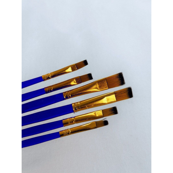 Пензлі для малювання (281) - Набор профессиональных нейлоновых кисточек 6 шт (синие)