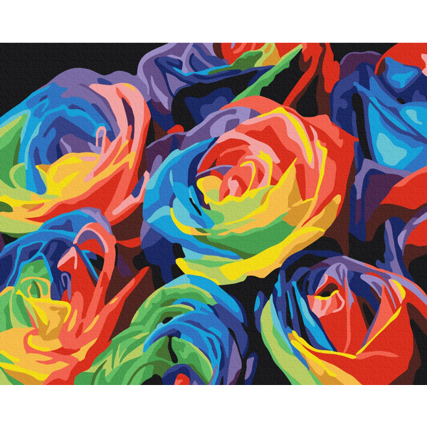 Картина по номерам Преміум картини - Райдужні троянди