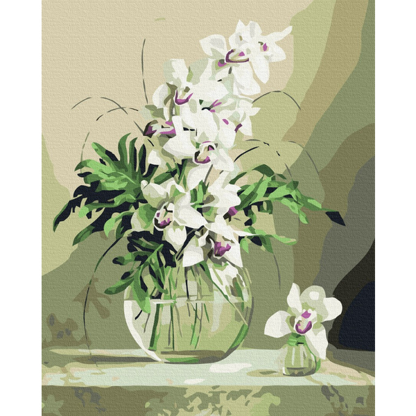 Картина по номерам Преміум картини - Орхідеї у вазі