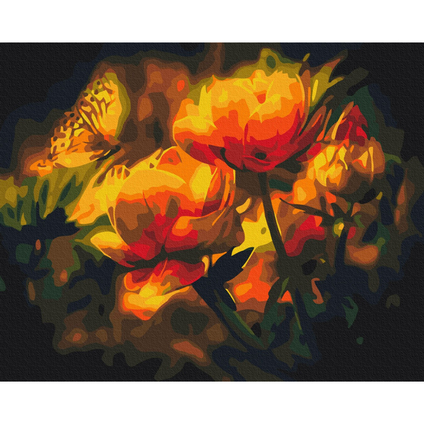 Картина по номерам Преміум картини - Квітковий контраст